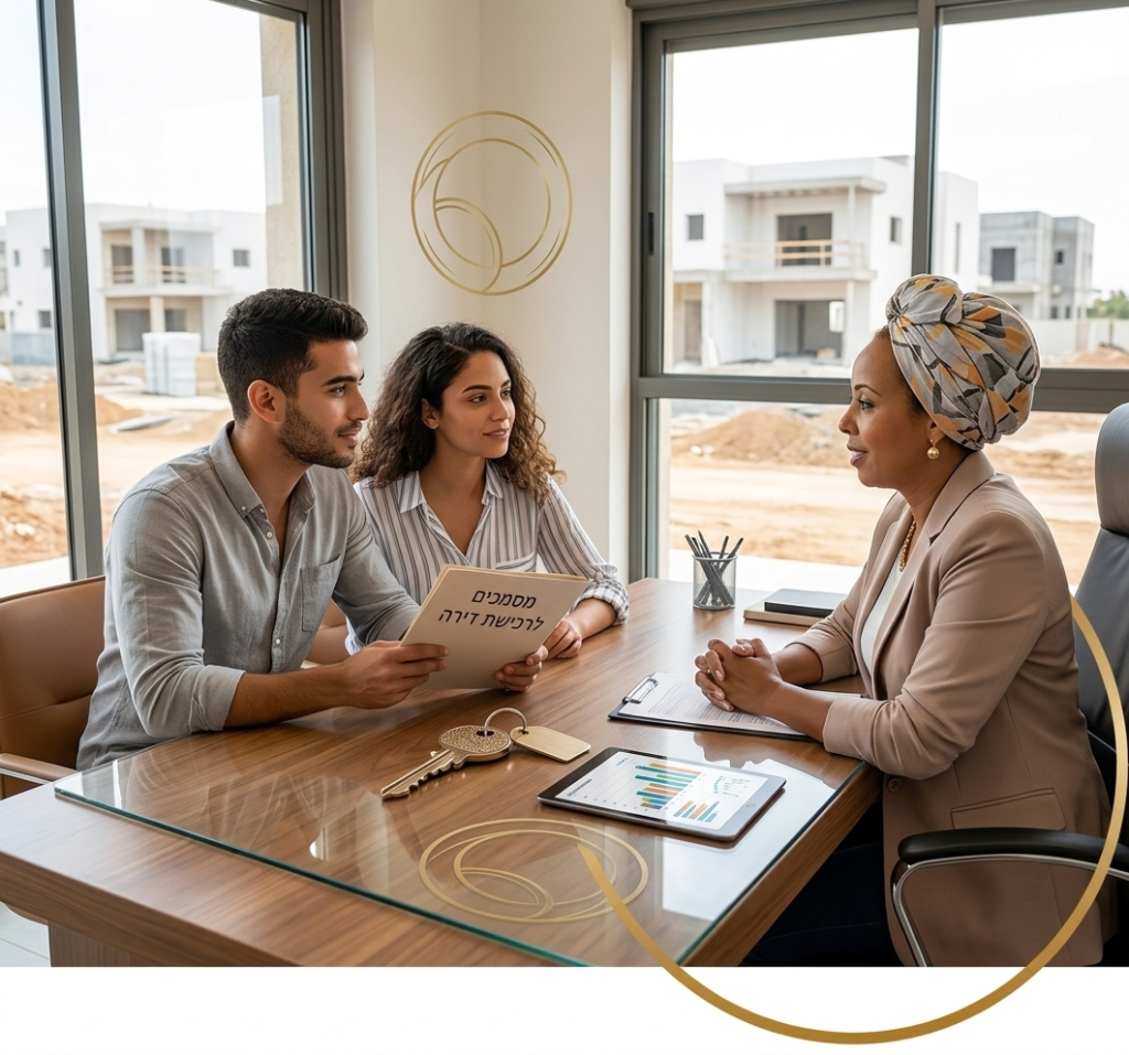משפחה צעירה רוכשים דירה לראשונה או מחיר למשתכן